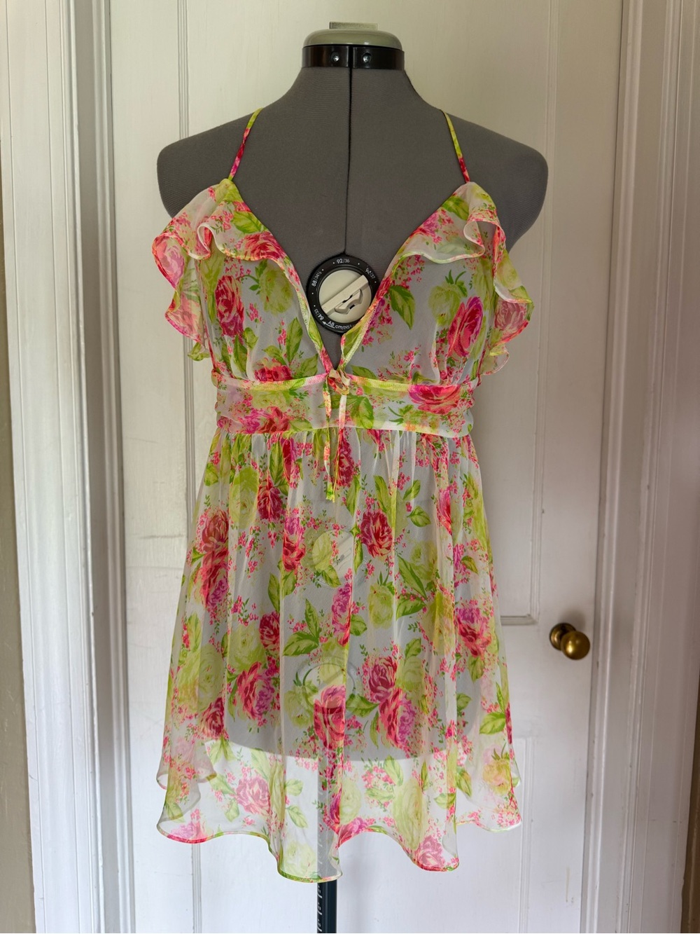 Victoria’s Secret sheer neon floral chemise